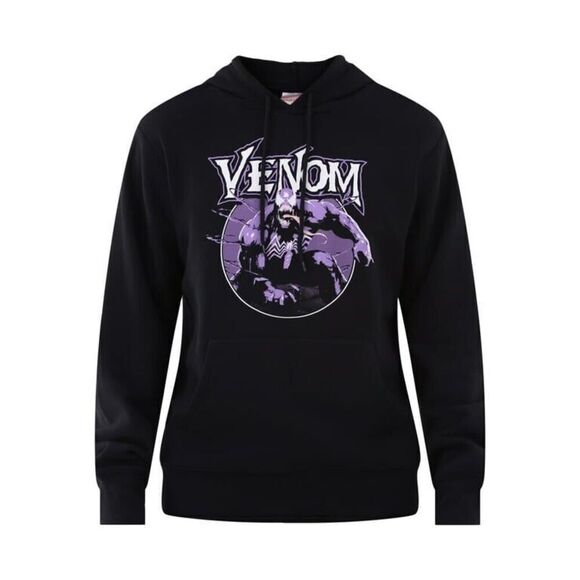 Venom Pullover Hoodie Men's Size Large Graphic Print Black Long Sleeve - Picture 1 of 6